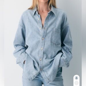 Aritzia Denim Forum Light Blue Denim Shirt